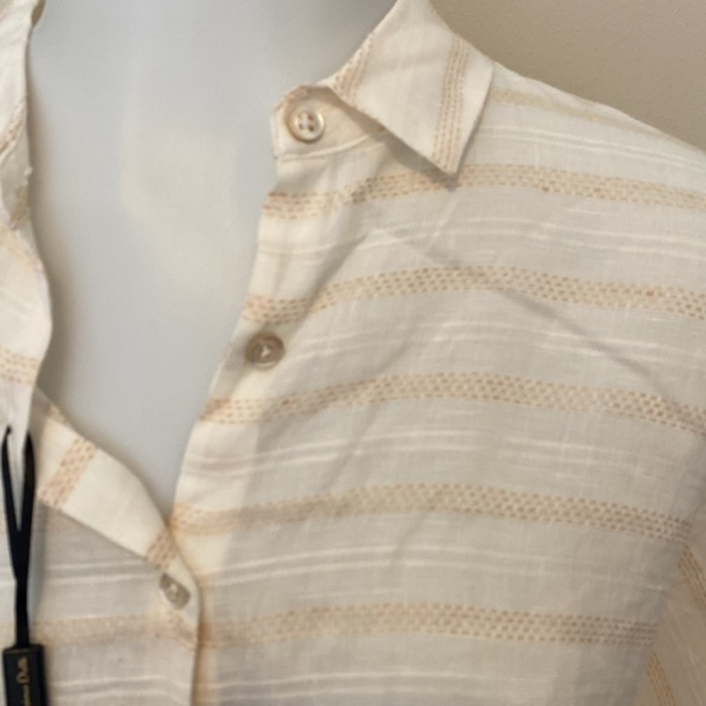 NWT! Massimo‎ Dutti Striped Linen Tie Blouse - Picture 4 of 7